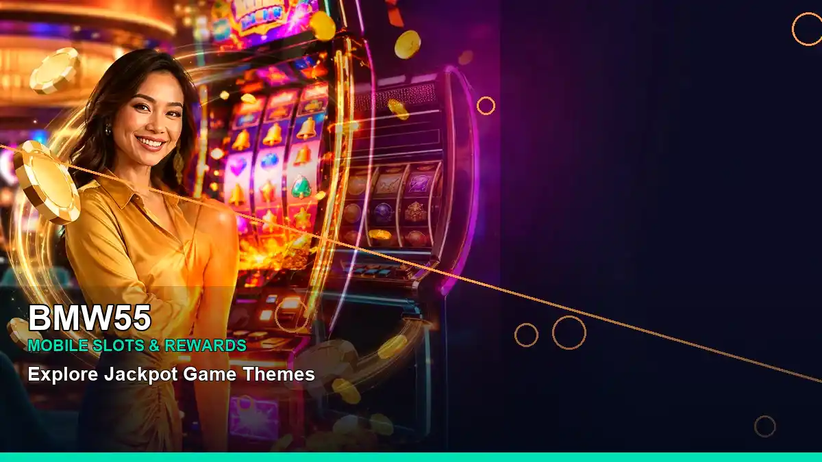 BMW55 adventure online slot games featuring an adult Filipina casino host with a left-framed composition